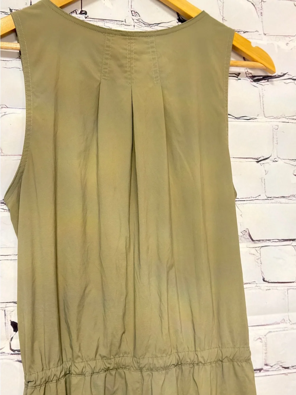 Athleta Jumpsuit Womens Green Wide Leg Athleisure Travel Lightweight Utility M - Picture 5 of 10